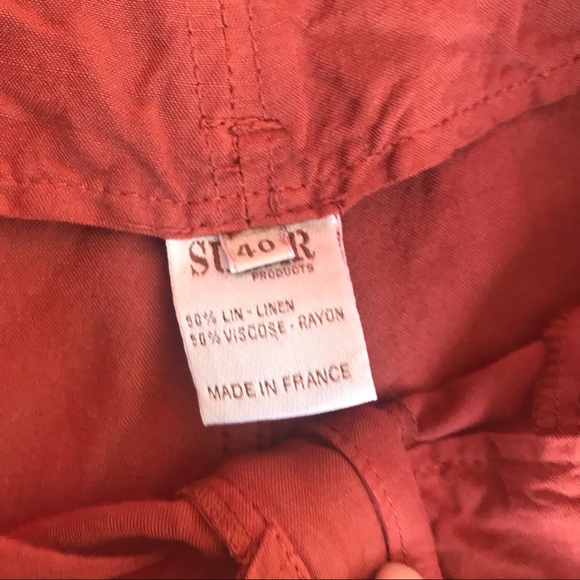 SUGAR PRODUCT Burnt Orange Linen Rayon Trouser - Picture 10 of 15